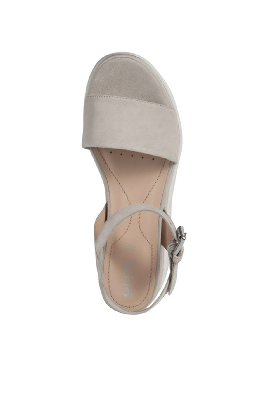 Geox Kadın Vizon D Gardenia C - Goat Suede Bilekten Tokalı Kalın Tabanlı Deri Sandalet