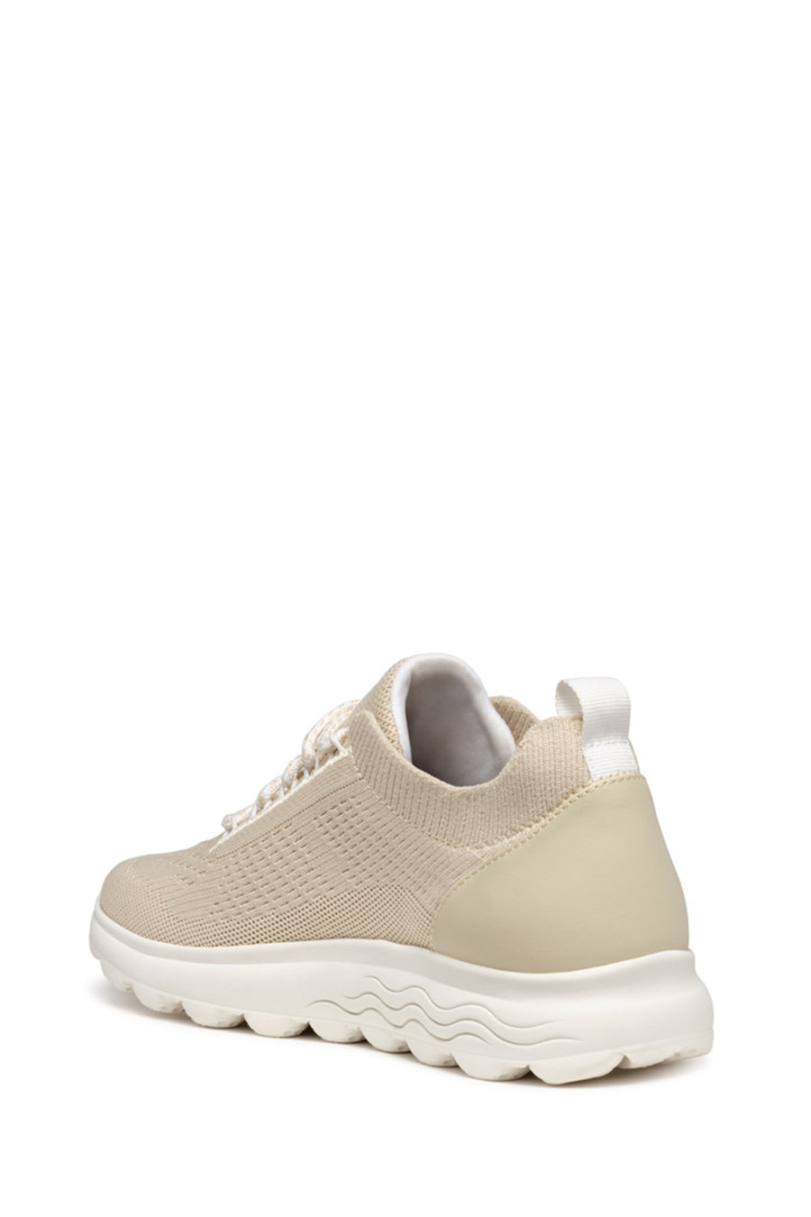 Geox Kadın Vizon D Spherica A - Knitted Text Bağcıklı Kalın Tabanlı Kumaş Sneaker