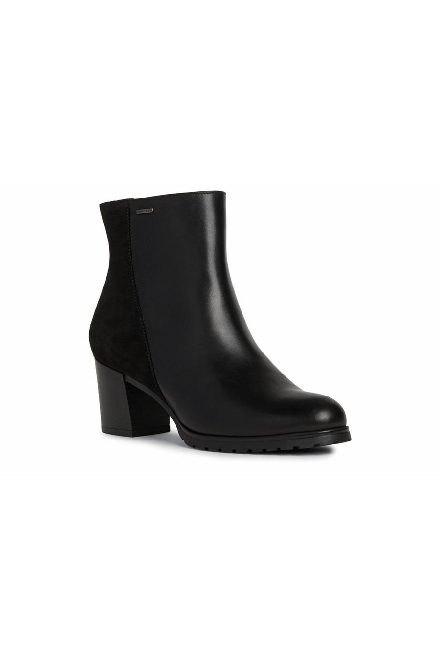 Geox Women's Black New Lise Abx Thick Heeled Leather Boots