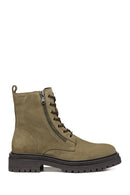 
Geox Women’s Khaki Lace-Up Zippered Suede Leather Combat Boot
 | Derimod