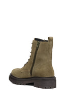 
Geox Women’s Khaki Lace-Up Zippered Suede Leather Combat Boot
 | Derimod