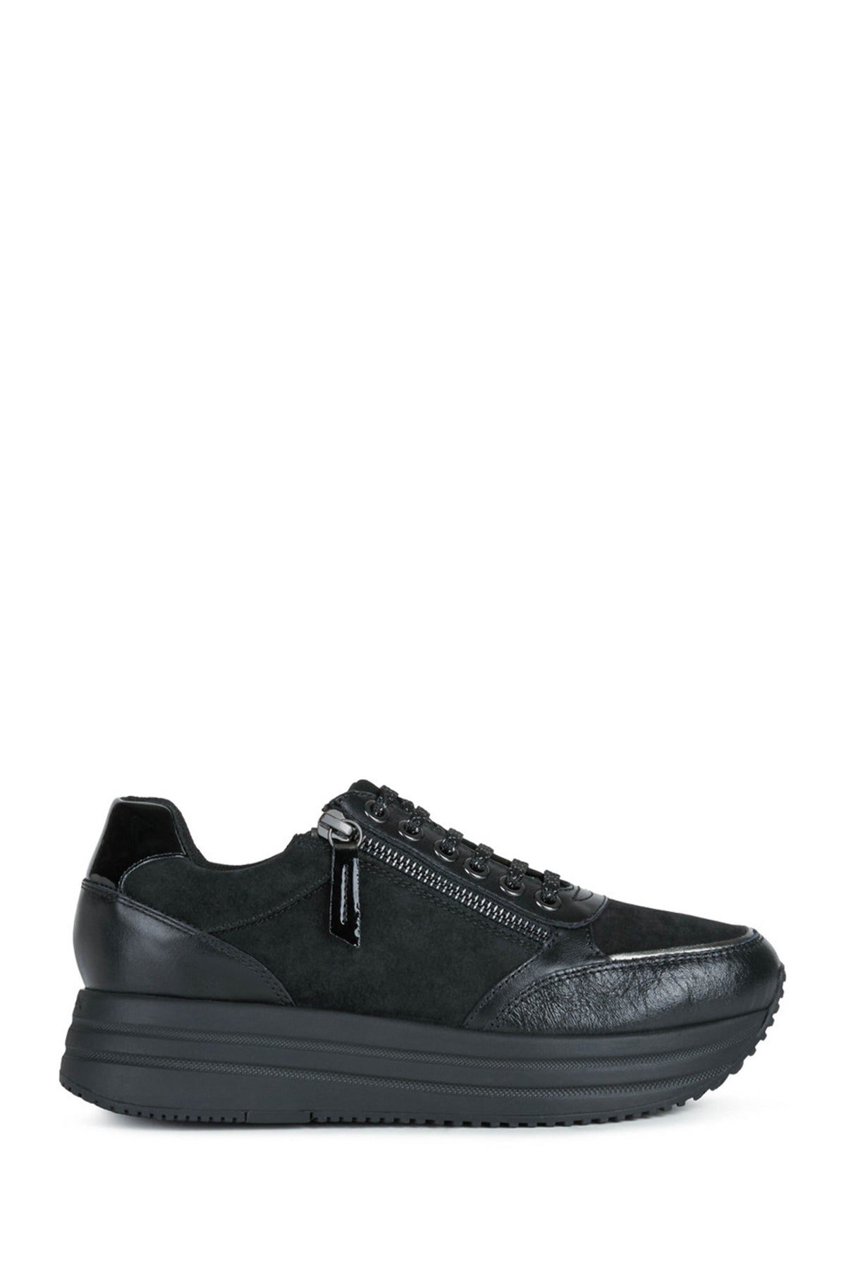 
Geox Women’s Black Kency Lace-Up Thick Sole Leather Sneaker
 D16QHA022CFC9999 | Derimod