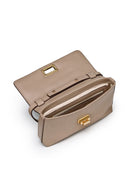 Geox Women Mink Liliane Chain Strap Leather Crossbody Bag | Derimod