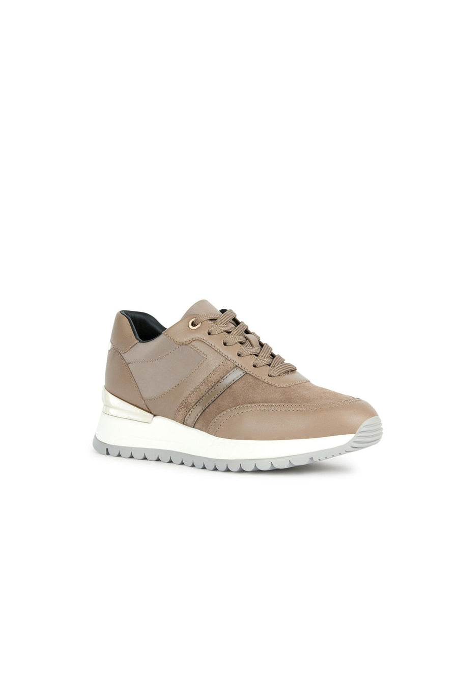 Geox Kadın Vizon Desya Süet Deri Kalın Topuklu Bağcıklı Sneaker