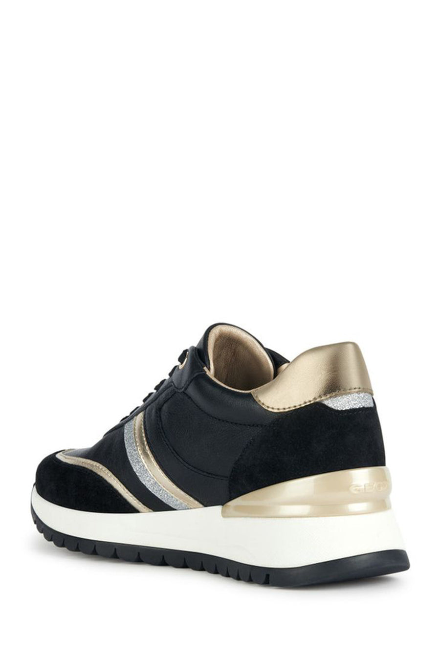 Geox Kadın Siyah Desya Kalın Tabanlı Deri Sneaker