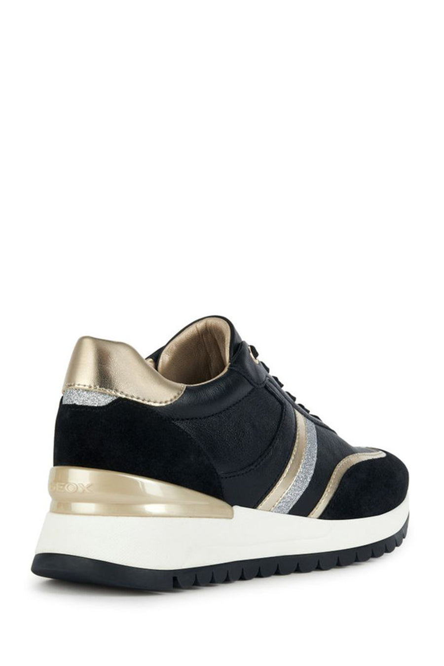 Geox Kadın Siyah Desya Kalın Tabanlı Deri Sneaker