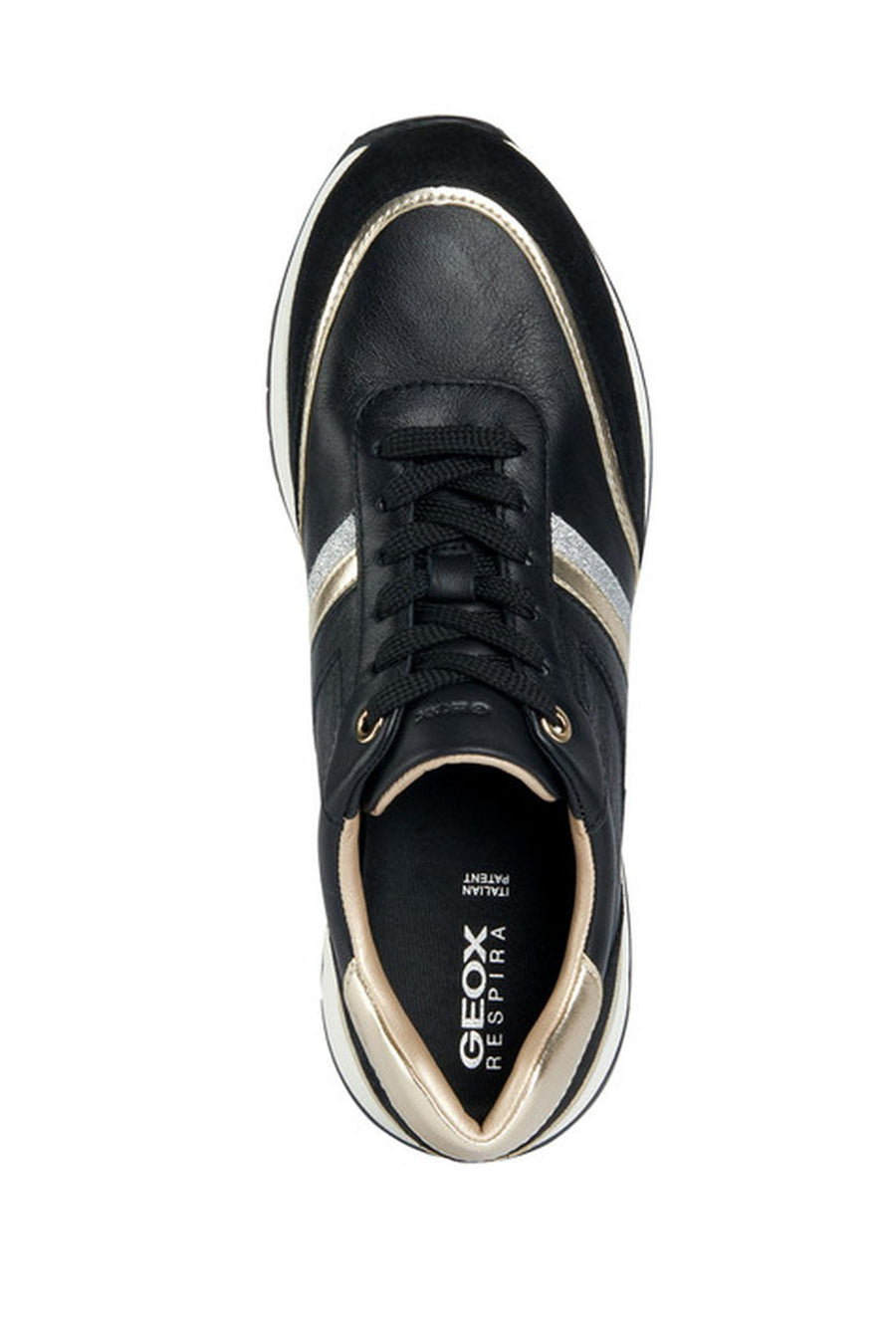Geox Kadın Siyah Desya Kalın Tabanlı Deri Sneaker