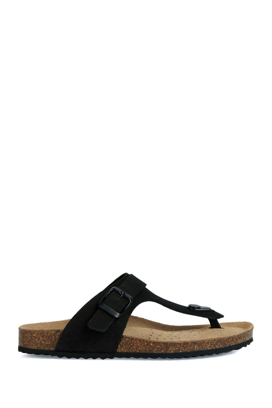 Geox Women's Black Brionia Nubuck Leather Flip Flops D35LSK00032C9999 | Derimod