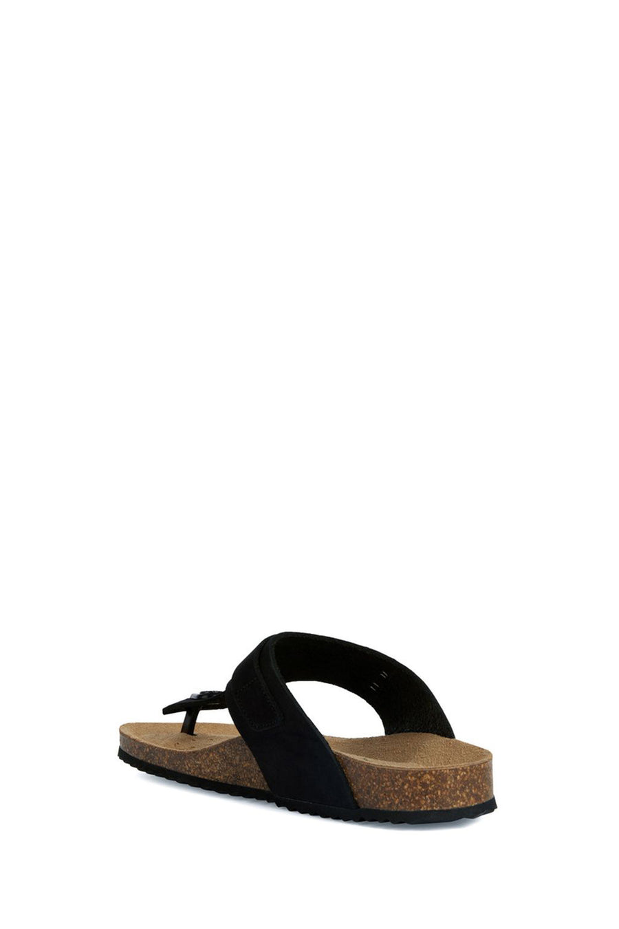 Geox Women's Black Brionia Nubuck Leather Flip Flops