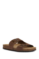 Geox Kadın Kahverengi D Brionia Nubuk Deri Terlik | Derimod