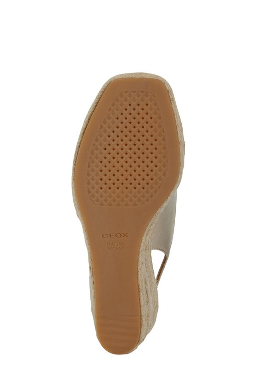 Geox Women's Gold Panarea Ankle Strap Wedge Heeled Leather Espadrille