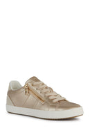 Geox Women's Gold Blomiee Lace-Up Leather Sneaker | Derimod