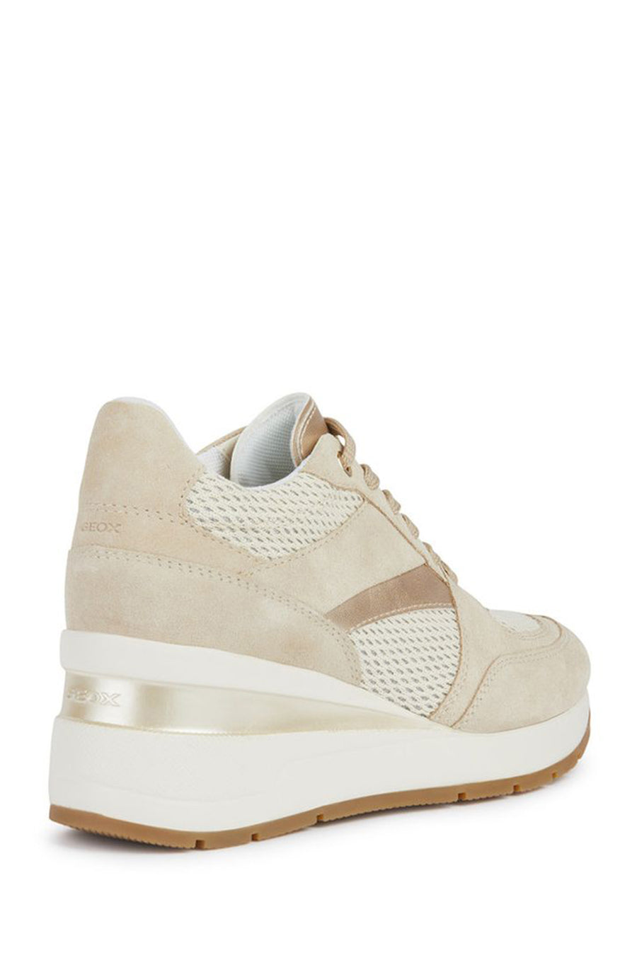 Geox Kadın Bej Zosma Kalın Tabanlı Bağcıklı Deri Sneaker