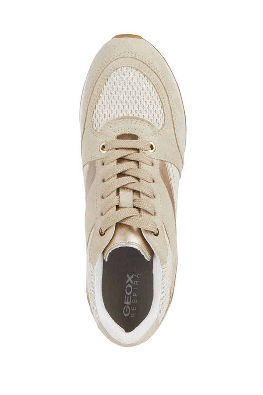 Geox Kadın Bej Zosma Kalın Tabanlı Bağcıklı Deri Sneaker