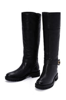 Geox Women's Black Zippered Leather Boots | Derimod