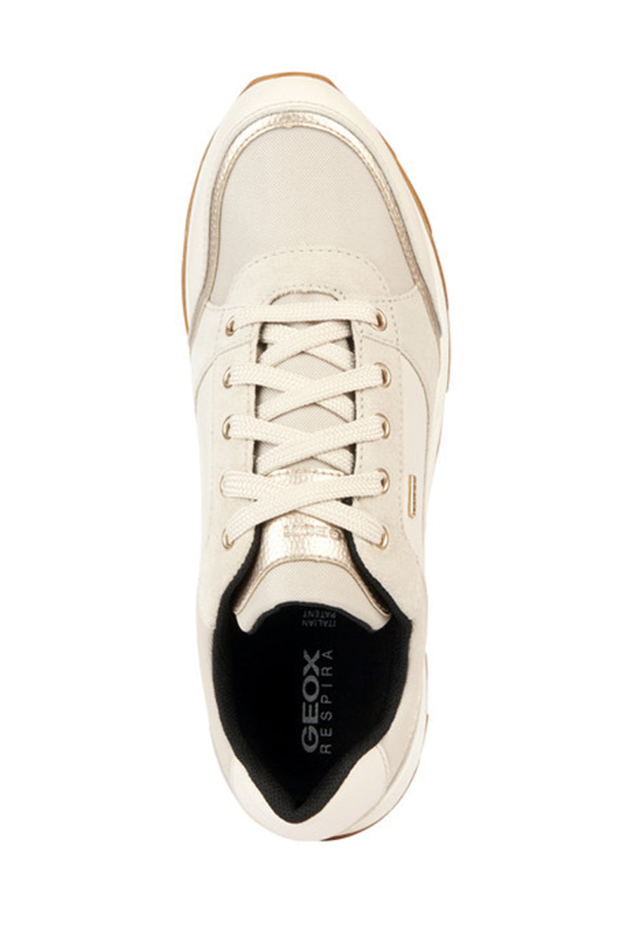 Geox Kadın Bej Bağcıklı Deri Sneaker