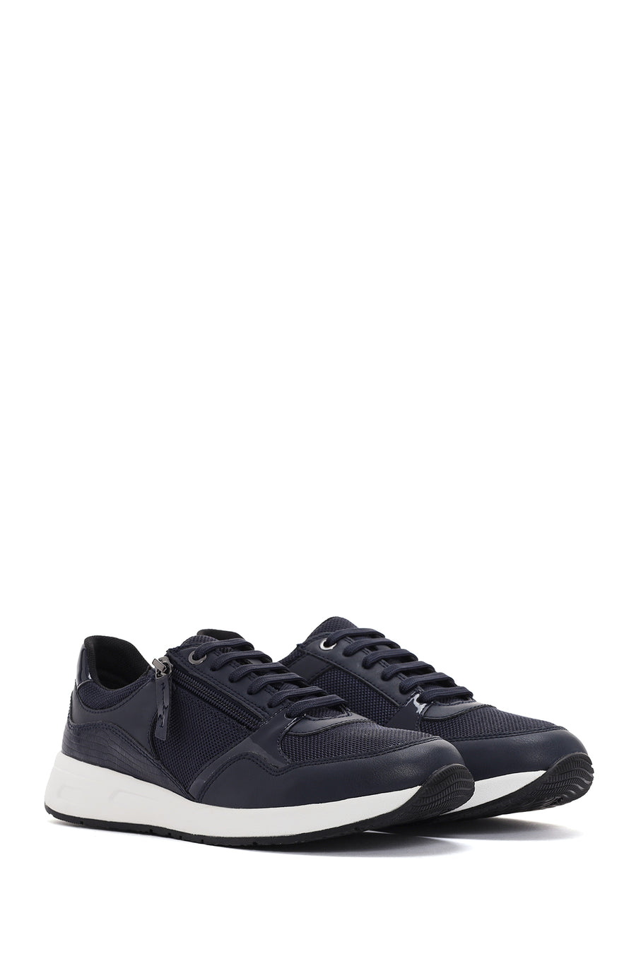 Geox Kadın Lacivert Bulmya Bağcıklı Deri Sneaker