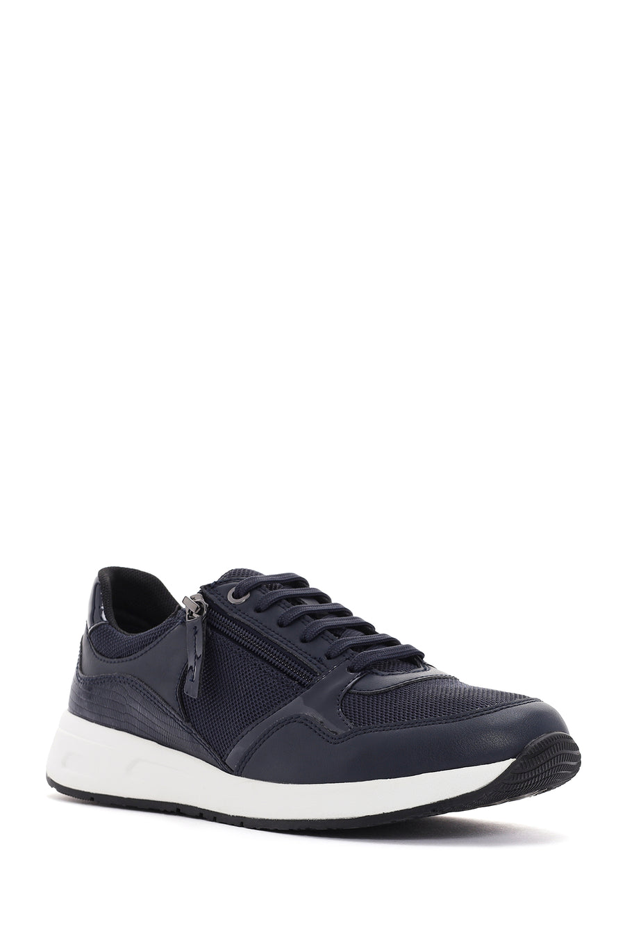 Geox Kadın Lacivert Bulmya Bağcıklı Deri Sneaker