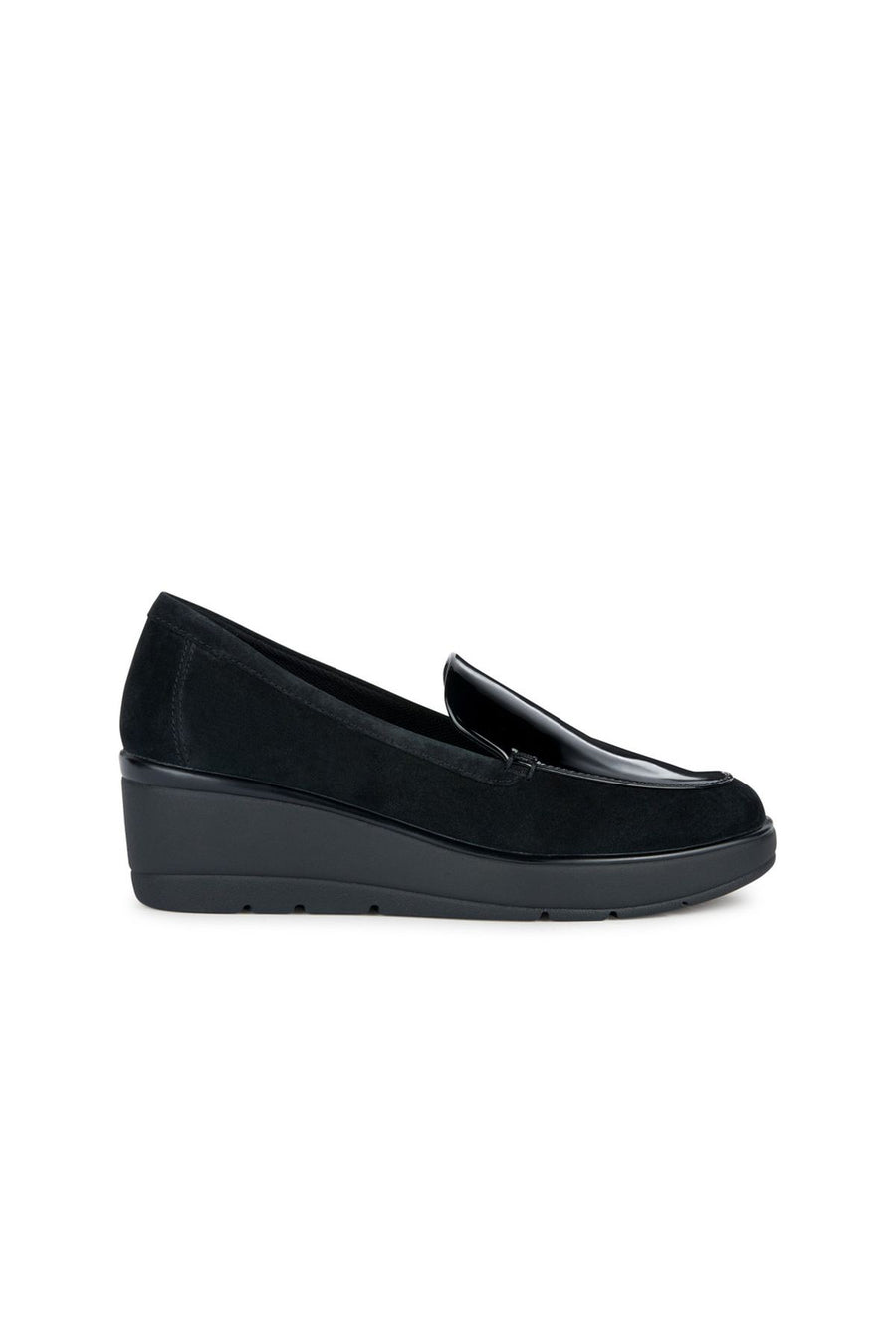 Geox Kadın Siyah İlde B Dolgu Topuklu Deri Loafer D36RAB022HHC9999 | Derimod