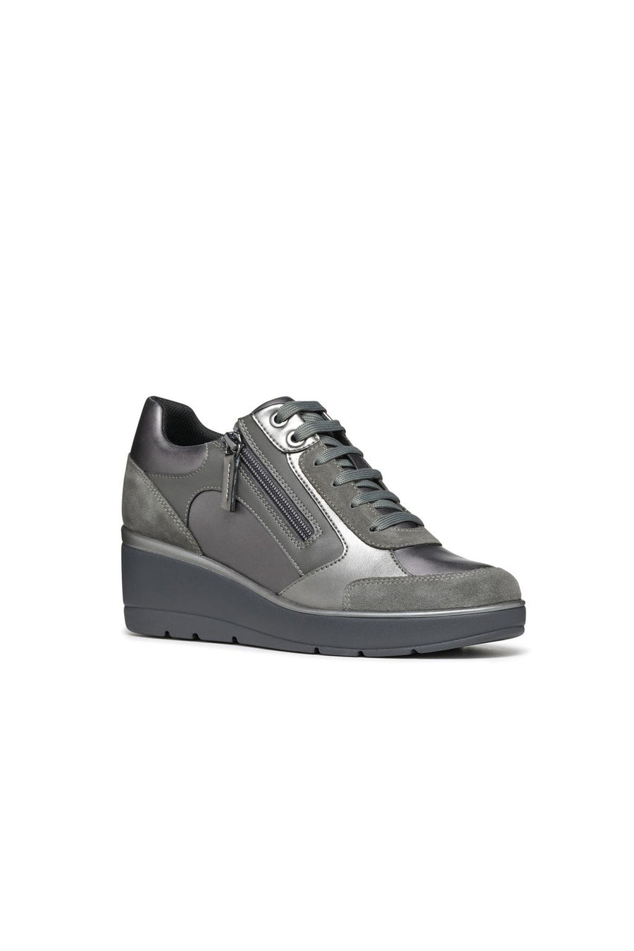 Geox Kadın Gri İlde Bağcıklı Kalın Tabanlı Sneaker