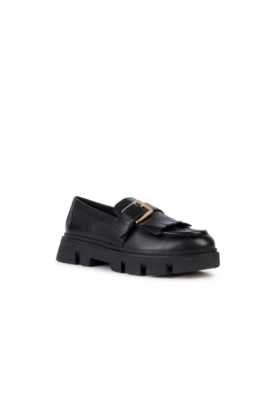 Geox Kadın Siyah Vilde Deri Maskülen Loafer