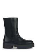 Geox Women's Black Zippered Spherica Leather Boots | Derimod