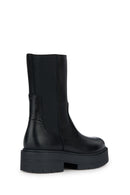 Geox Women's Black Zippered Spherica Leather Boots | Derimod