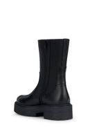 Geox Women's Black Zippered Spherica Leather Boots | Derimod