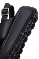 Geox Kadın Siyah Spherica Ec4 Bilekten Bantlı Kalın Tabanlı Deri Sandalet | Derimod