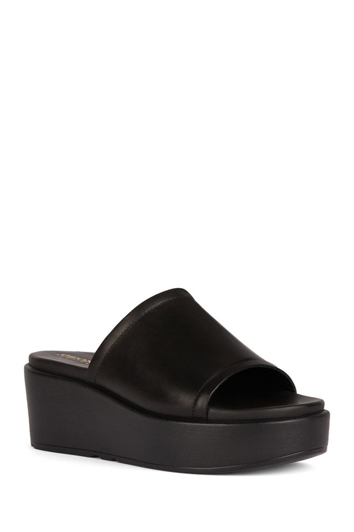 Geox Kadın Siyah Xand 2.2s Kalın Tabanlı Deri Terlik