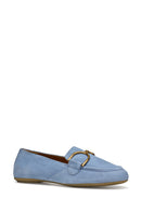 Geox Women Blue Palmaria Suede Leather Loafer | Derimod