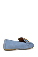 Geox Women Blue Palmaria Suede Leather Loafer | Derimod