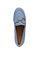 Geox Women Blue Palmaria Suede Leather Loafer | Derimod