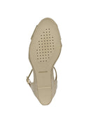 Geox Women Green Gelsa Low Ankle Buckle Wedge Heel Suede Leather Espadrille | Derimod