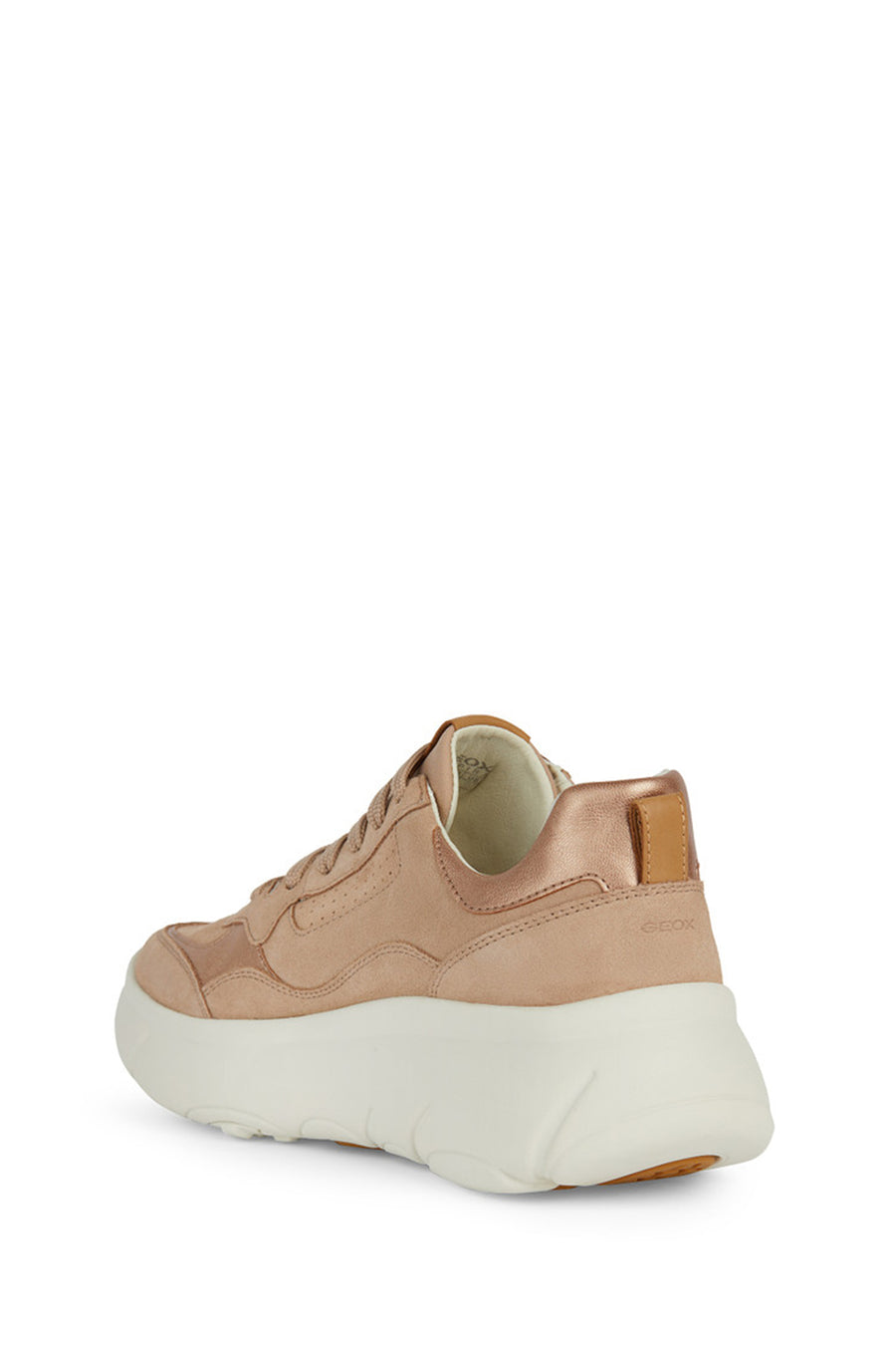 Geox Kadın Bej Nebula Bağcıklı Kalın Tabanlı Deri Sneaker