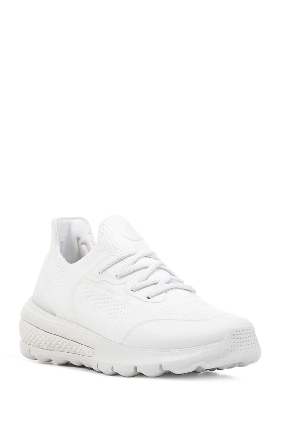 Geox Kadın Beyaz Spherica Actif Kalın Tabanlı Bağcıklı Kumaş Sneaker