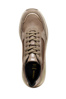 Geox Kadın Vizon D Spherıca Ec13 A - Nappa+Sued Bağcıklı Dolgu Topuklu Deri Spor Sneaker | Derimod