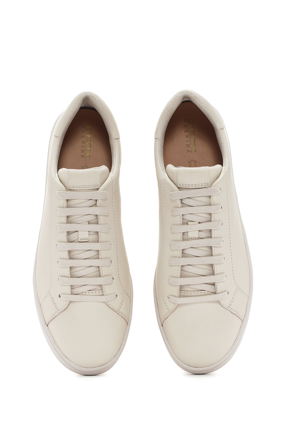 Geox Kadın Bej Spherica Ecub-1 Bağcıklı Deri Sneaker