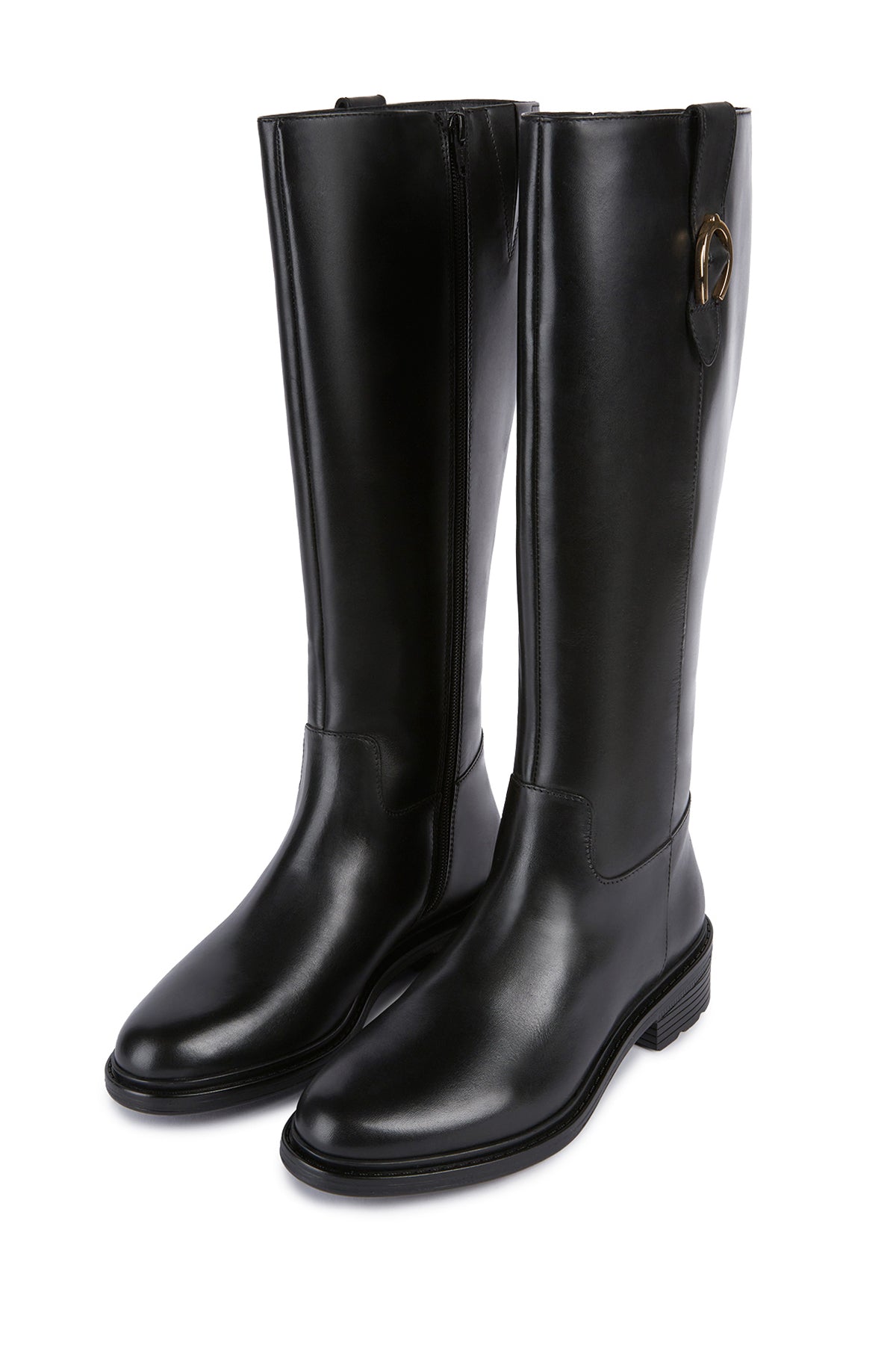 Geox Kadın Siyah D Walk Pleasure D - Smo.Lea Fermuarlı Deri Çizme