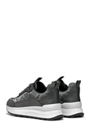 Geox Woman Grey Laced Thick Soled Fabric Sneakers | Derimod