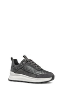 Geox Woman Grey Laced Thick Soled Fabric Sneakers | Derimod