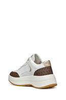 Geox Woman White Thick Sole Lace Up Leather Sneakers | Derimod