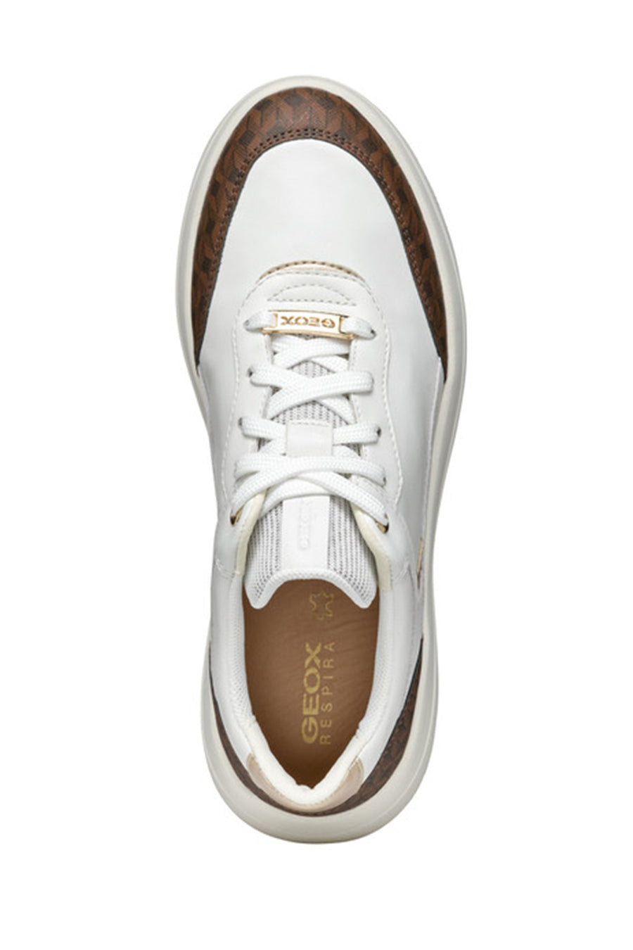 Geox Kadın Beyaz Kalın Tabanlı Bağcıklı Deri Sneaker