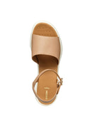 Geox Women Beige Meliconia Wedge Heel Leather Sandal | Derimod