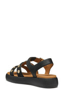 Geox Women Black D Camalei E Metal Detailed Thick Soled Sandal | Derimod