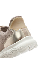 Geox Kadın Bej Spherica Plus Bağcıklı Kalın Tabanlı Kumaş Sneaker | Derimod