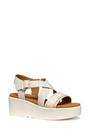 Geox Women Beige Damen D Xand 2.2s Thick Sole Leather Sandal | Derimod