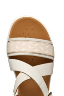 Geox Women Beige Damen D Xand 2.2s Thick Sole Leather Sandal | Derimod