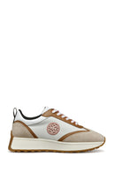 Geox Women Beige D Amabel Lace-Up Thick-Soled Leather Sneaker | Derimod