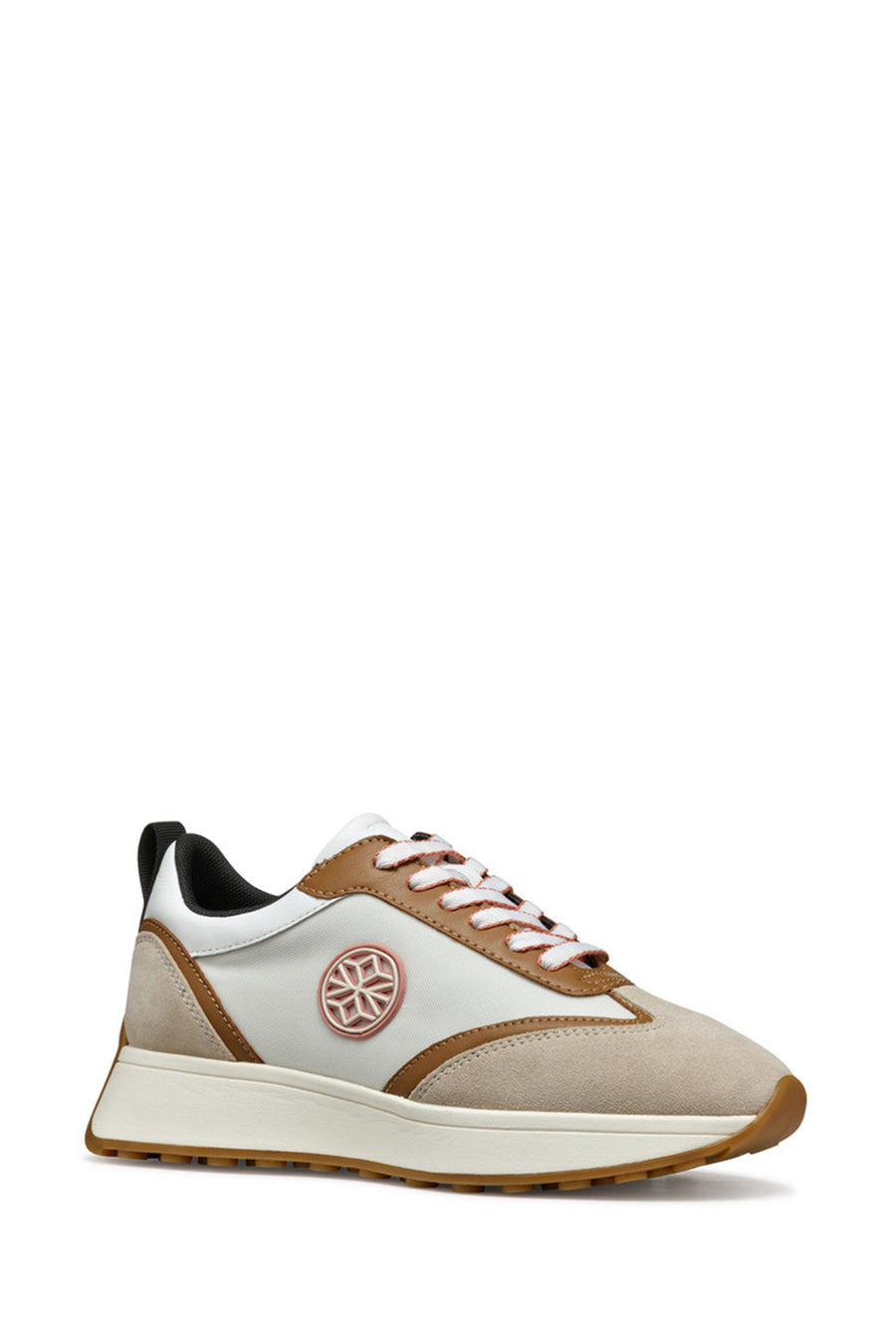 Geox Kadın Bej D Amabel Bağcıklı Kalın Tabanlı Deri Sneaker